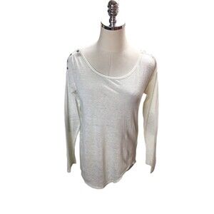 Philippe Le Bac Top Women's Size Small White 100% Linen Sheer